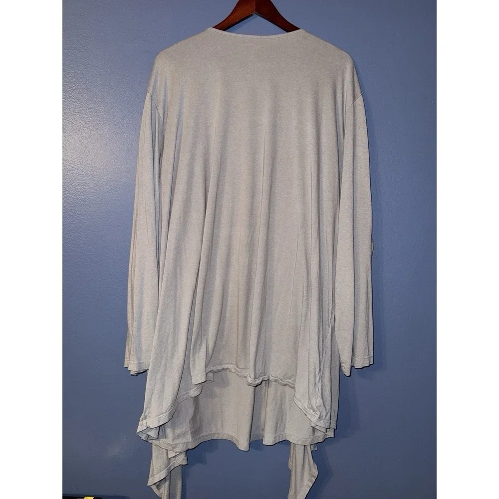 Woman Within Cardigan Womens 4X 32 34 Gray Sequin Breathable Stretch Shirt